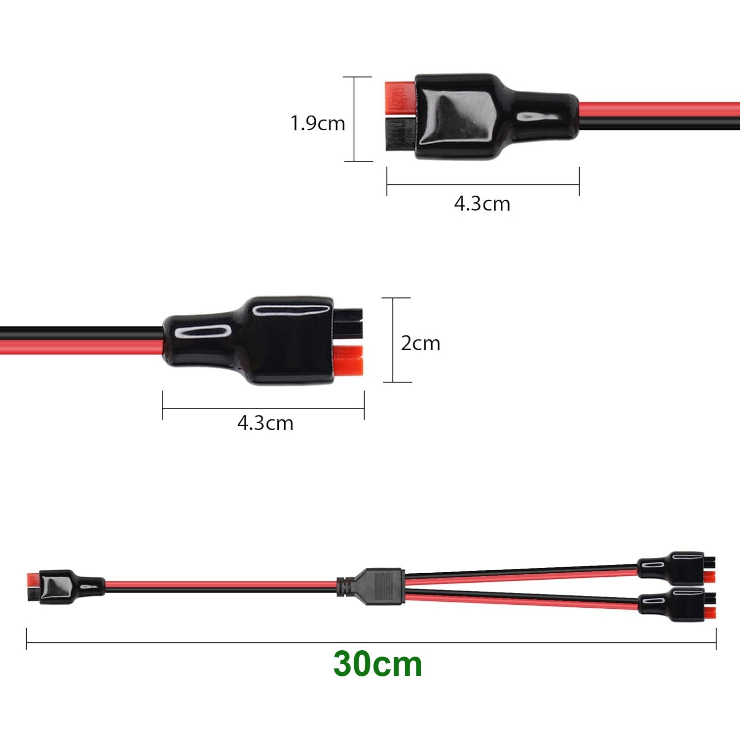 Solar Panel 1 to 2 Splitter Cable for Portable RV Generator Power Station 14AWG