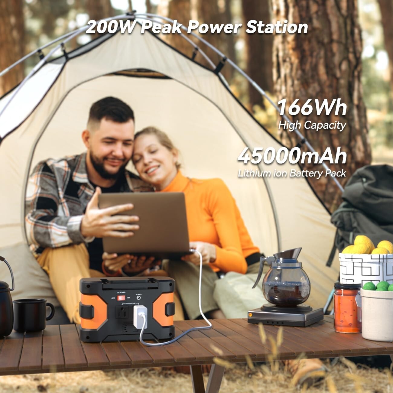 Portable Power Station 150W Power Generator 166Wh Indoor/Outdoor Backup Battary
