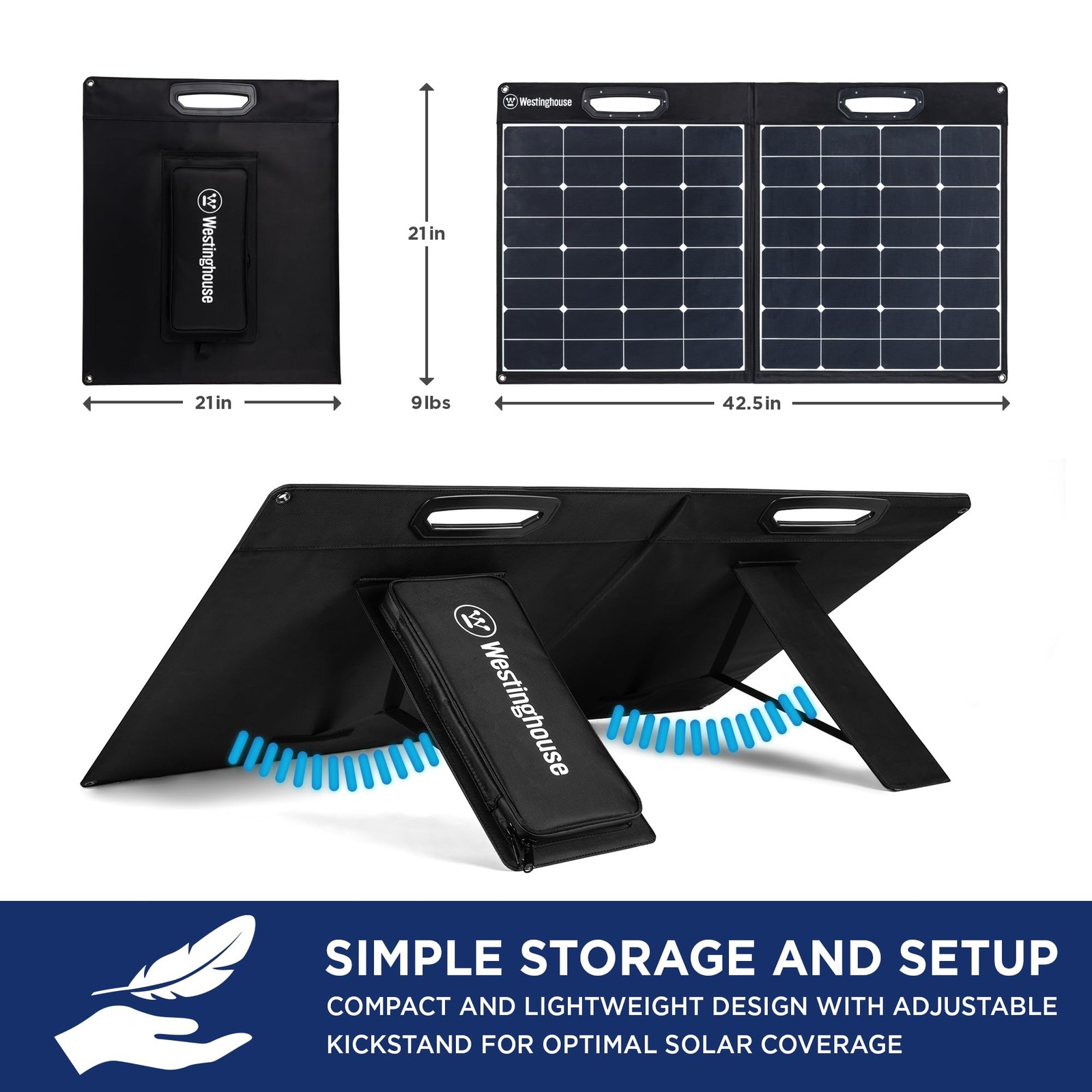 Westinghouse Portable 100W Solar Panel for Portable Power Stations, iPhone, iPad