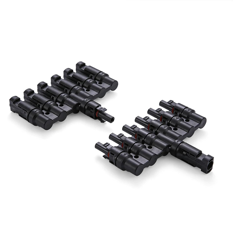 1 Pair Branch Connector 6-in-1 1000V 30A Parallel IP67 Waterproof MC4 Type