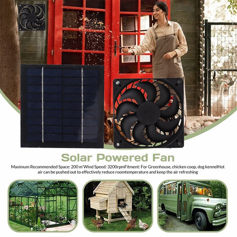1 Solar Fan for Chicken Coop, Outdoor Exhaust Ventilation Fan for Poultry