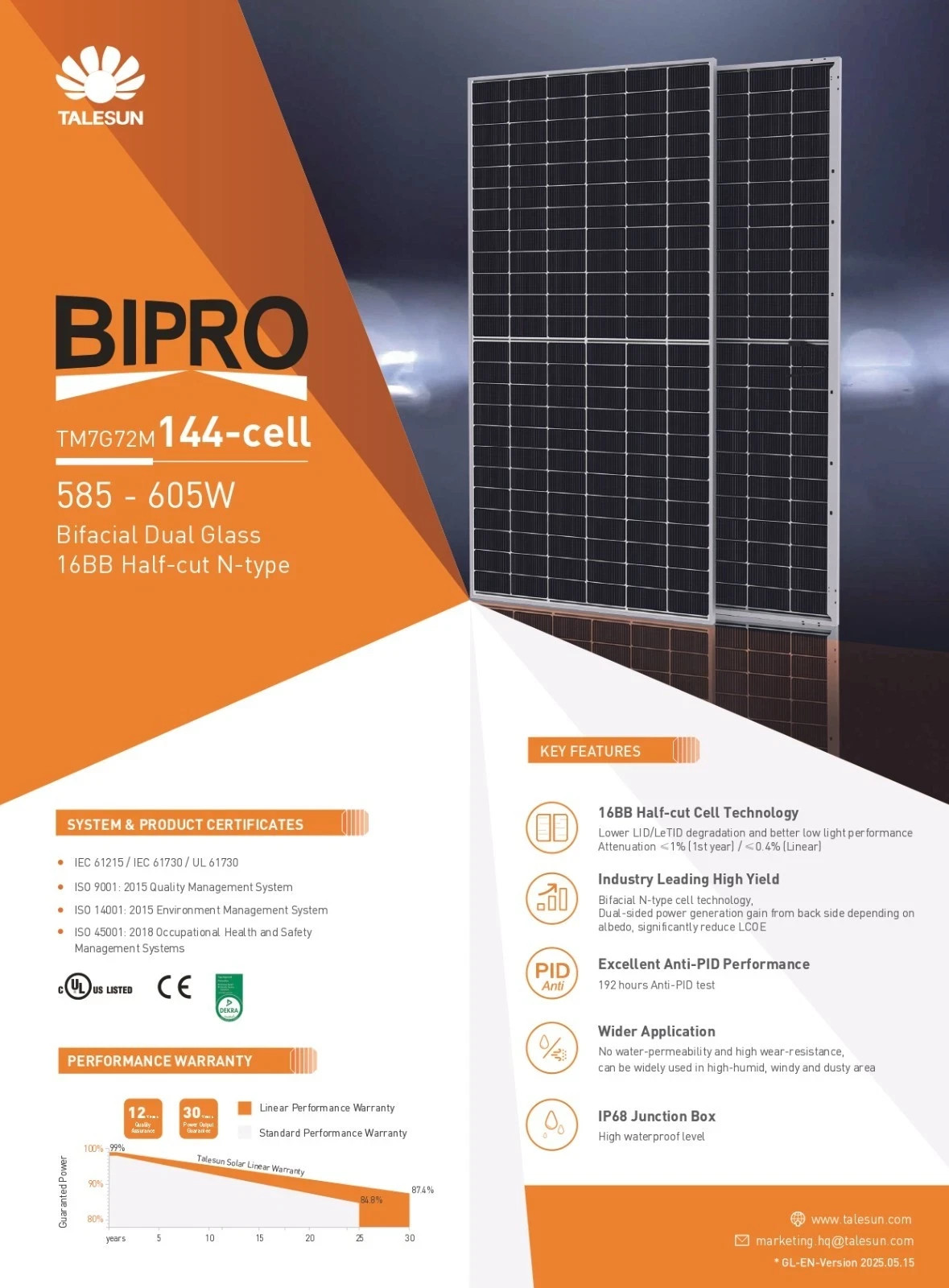 8-Talesun 590W Solar Panel bifacial ship from midwest very limited new & nice