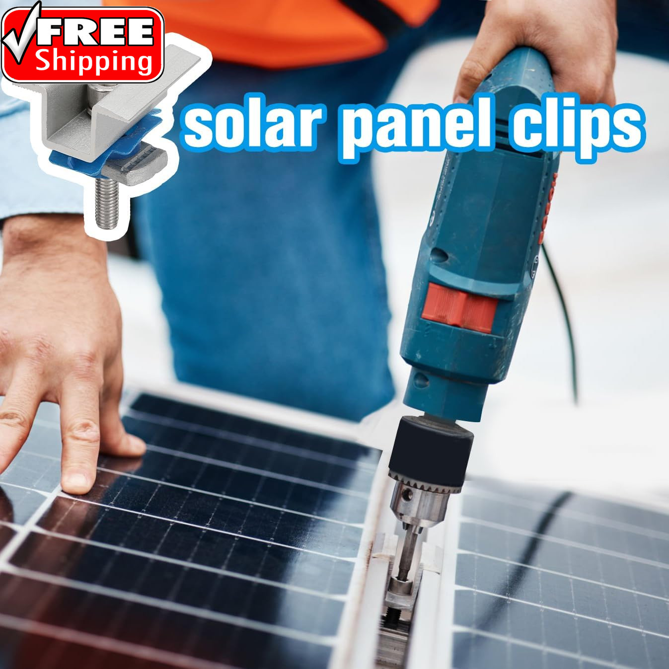 10 Pcs Adjustable Solar Panel Mounting Bracket Clamps Wide Photovoltaic Support