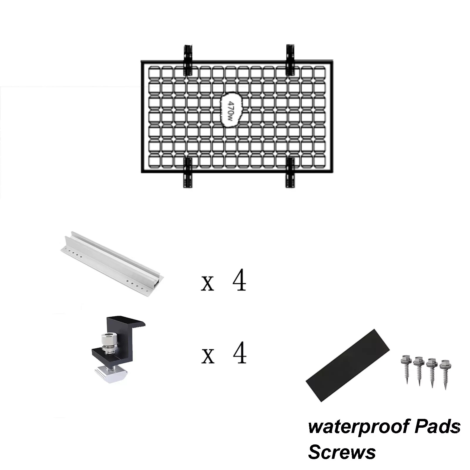 Solar PV Panel Mounting Rail Aluminium Roof Fixing End/Middle Clamp