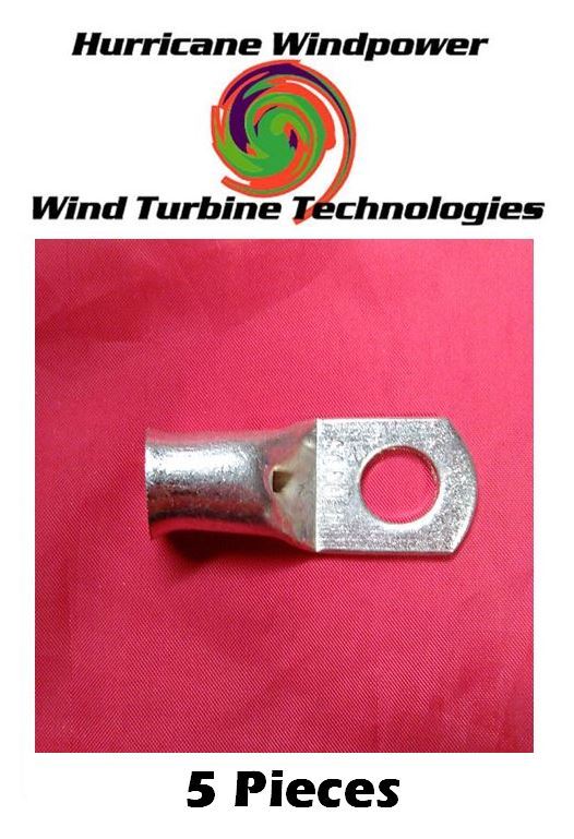 (5 PCS) 1/0 Gauge/AWG 3/8 Inch Tinned Copper Lug Battery Cable Connector