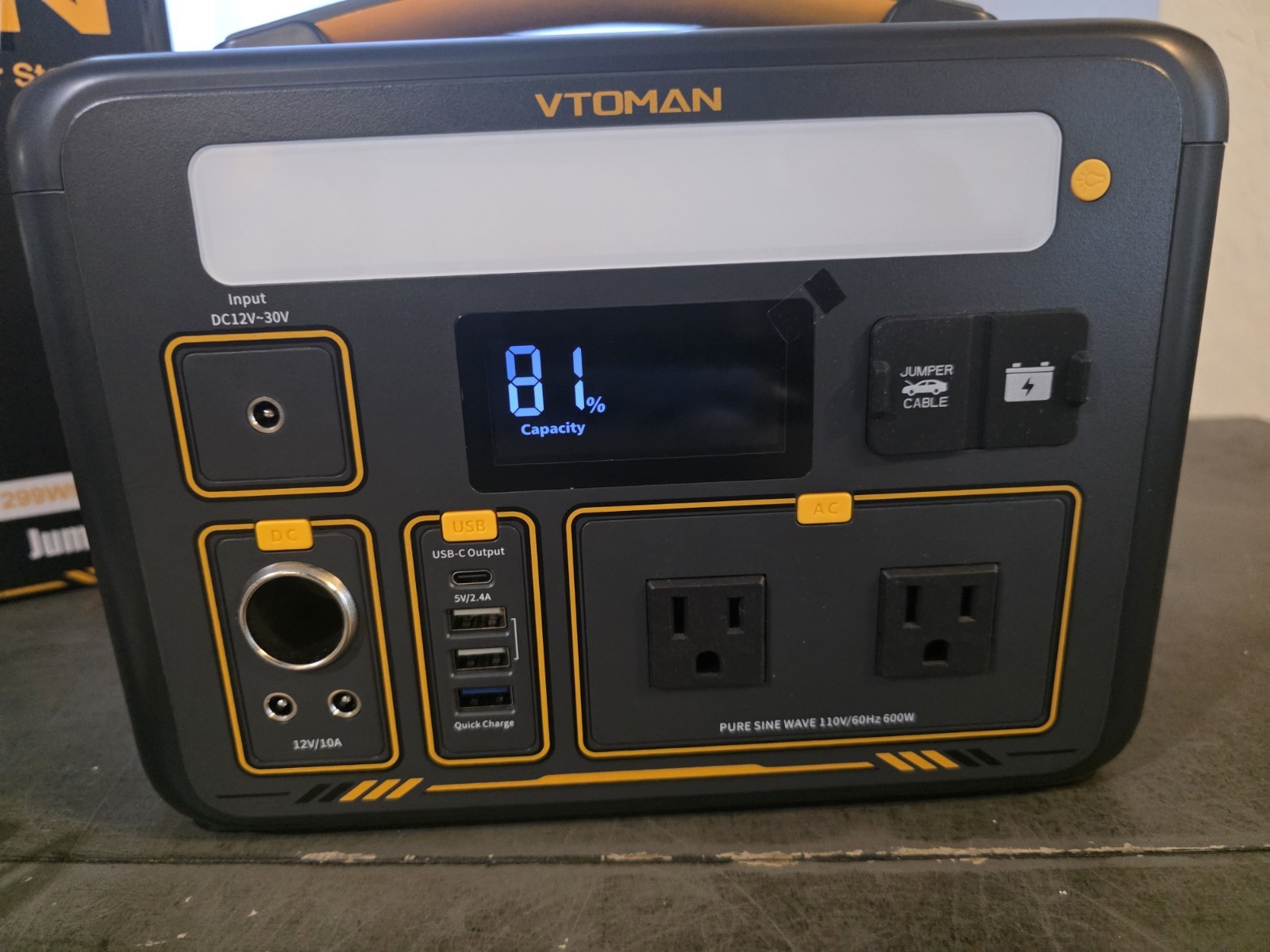 VTOMAN Jump 600X Portable Power Station 600W 299Wh Solar Generator LiFePO4