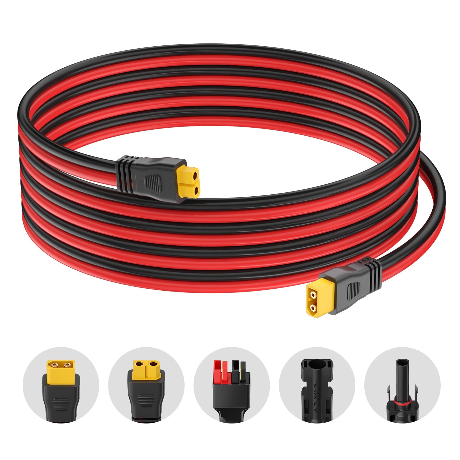 Extension Cable XT60 Female to Male Connector 12AWG: 5FT XT60 Male-XT60 Female