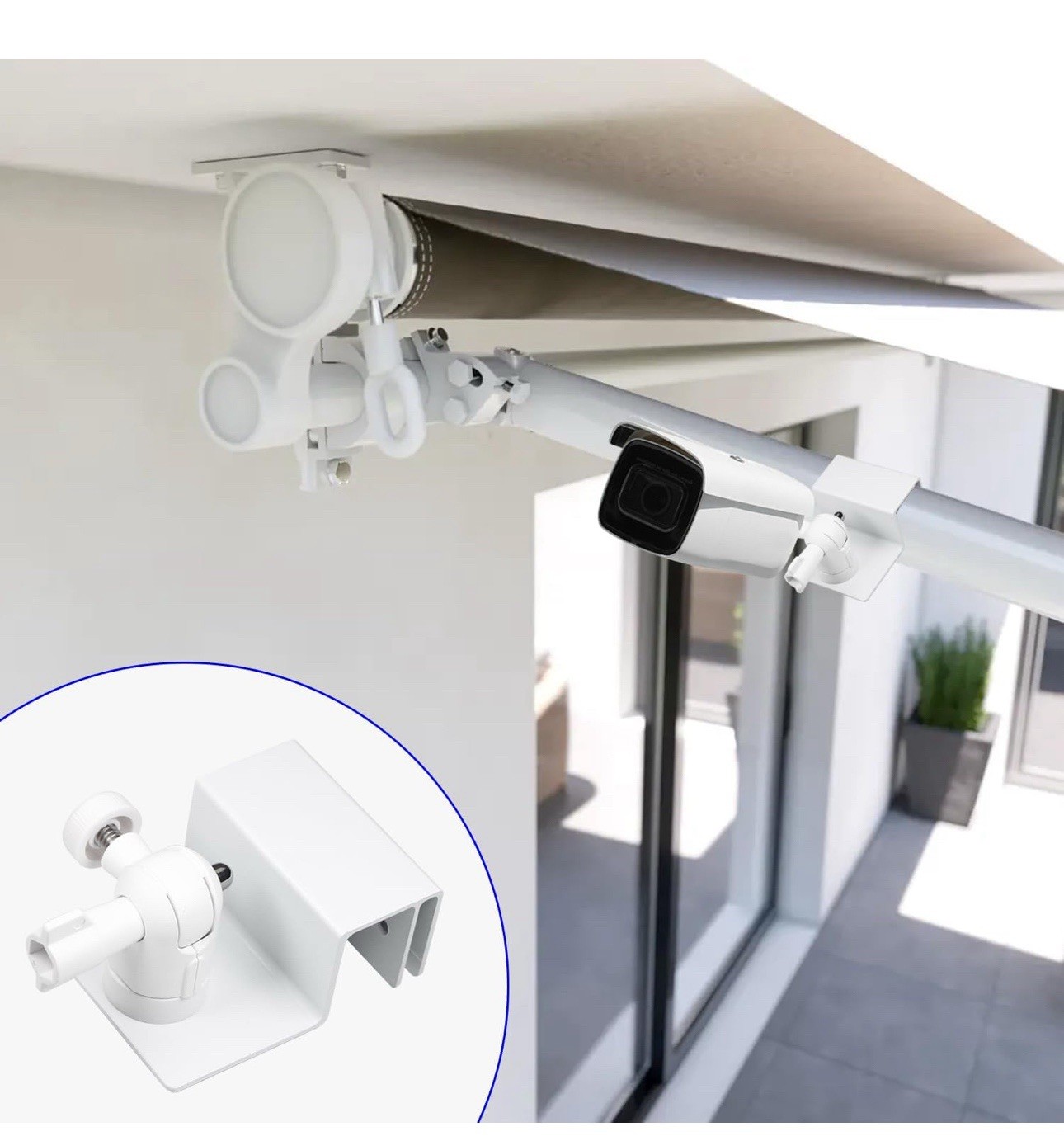 1 Pair of White Universal Solar Panel Gutter Mount, Aluminum Gutter Mount