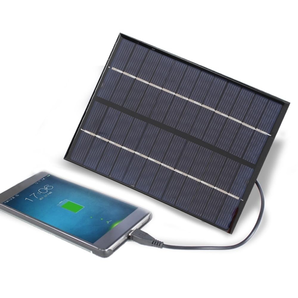 Polycrystalline Solar Panel with Alligator Clips – Portable Solar Charger for…