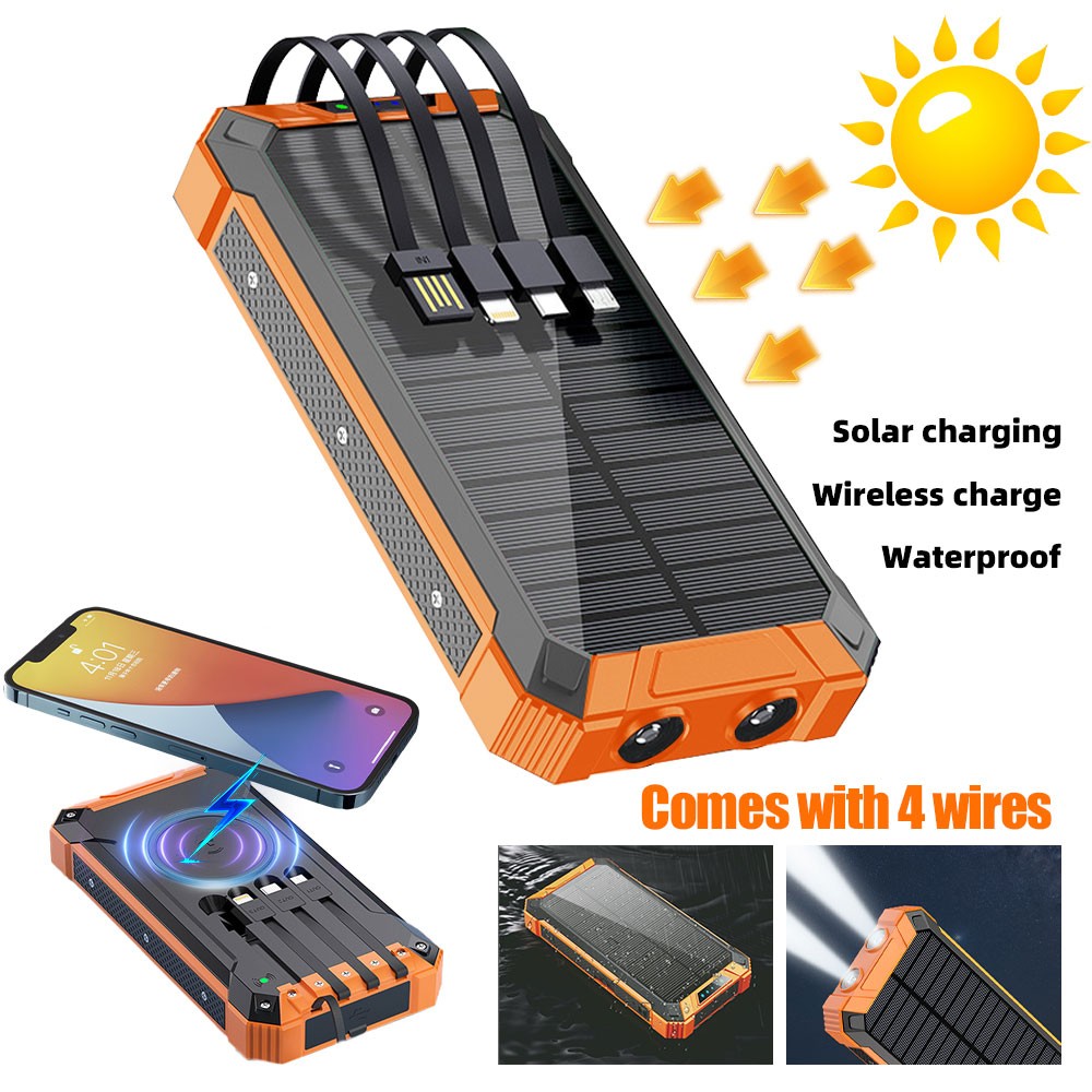 46800mah Portable Solar Mobile Phone Charger Panel Power Bank Waterproof Outdoor