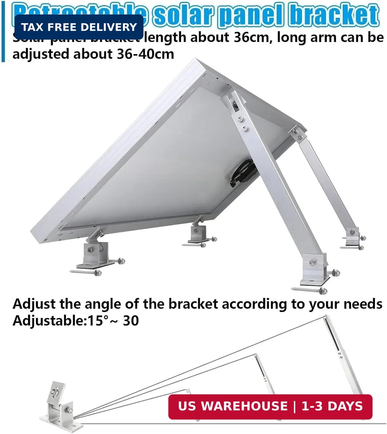 Adjustable Solar Panel Tilt Mount Brackets Aluminum Alloy Solar Panel Mounting S