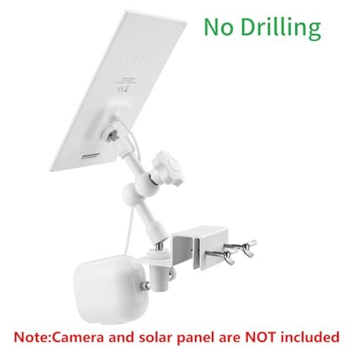 2-in-1 Weatherproof Gutter Mount for Solar Panel & Arlo Security Cameras – White