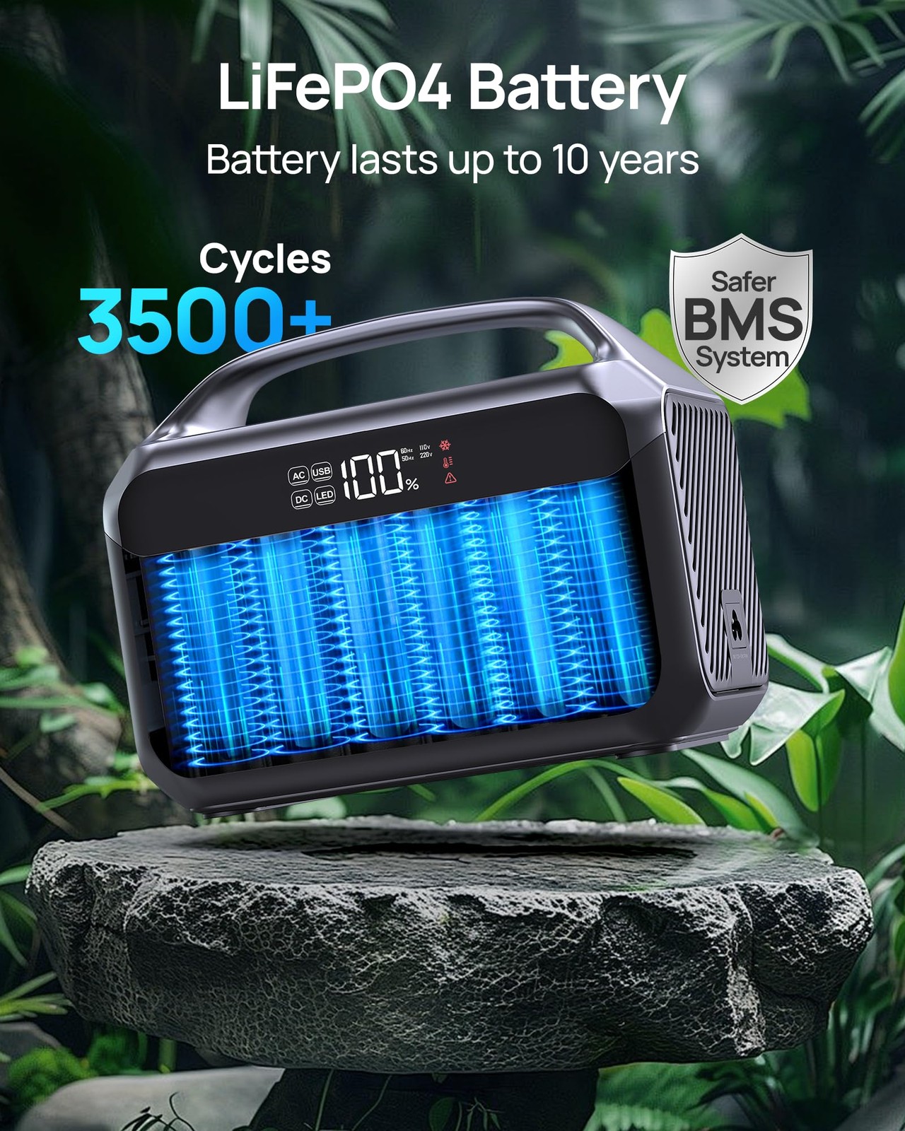 DARAN Portable Power Station 600W with 80W Solar Panel, 288Wh LiFePO4 Battery…