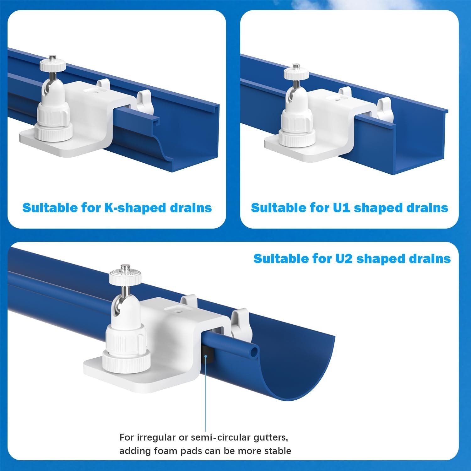 Universal Solar Panel Gutter Mount 360° Adjustable for Maximum Sunlight Exposure
