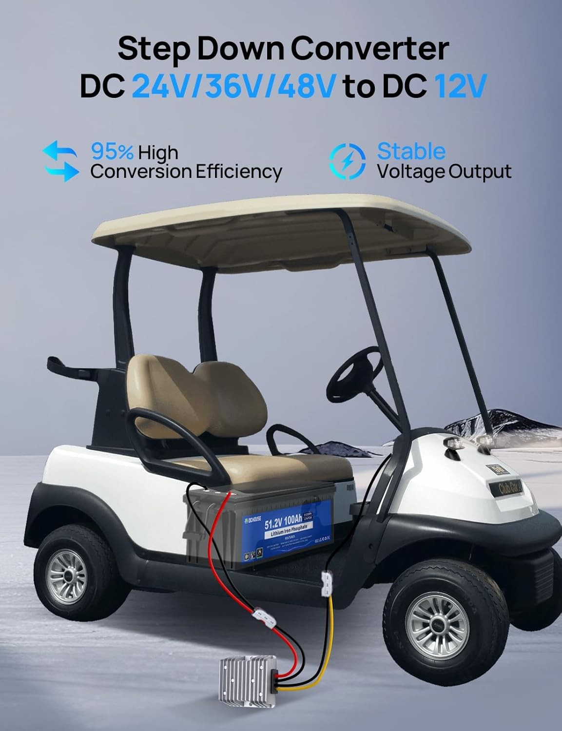 36V 100AH Lithium Golf Cart Battery Bluetooth Trolling Motor RV with 25A Charger