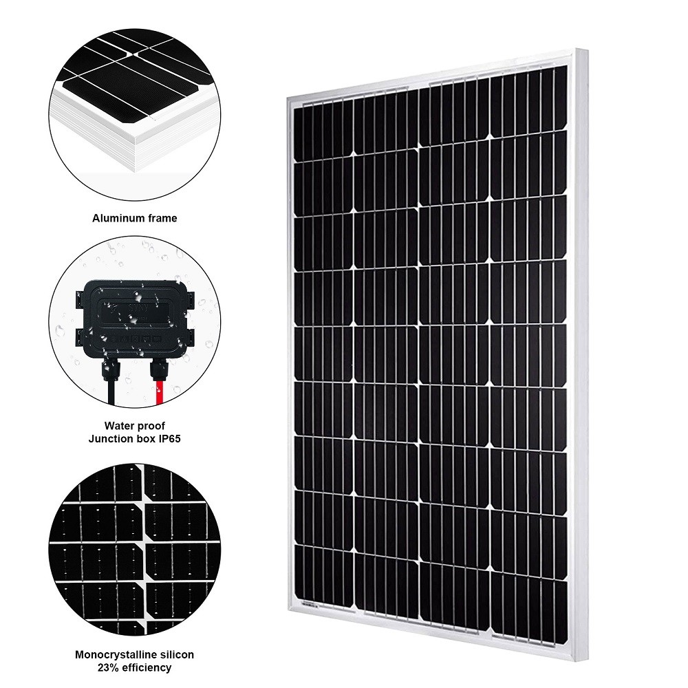 200W Monocrystalline Solar Panel For Home RV Motorhome Camper Marine Van outdoor