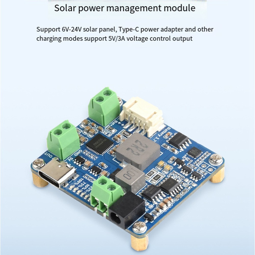 Solar Manager Module+Battery Case MPPT Supports 6V-24V Solar Panel Type-C3333
