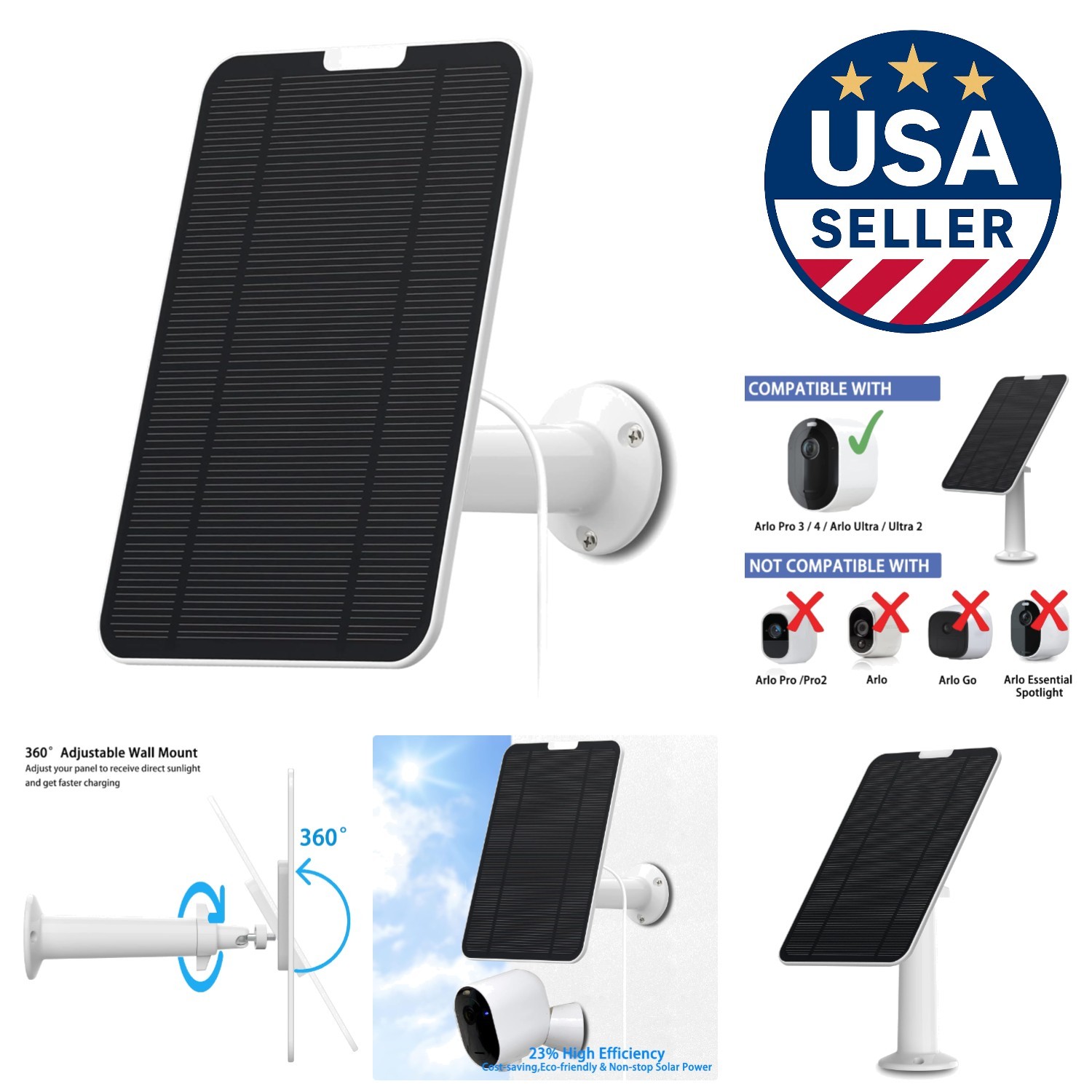 Reliable 4W Solar Charging Solution for Arlo Pro Series Cameras – Rated