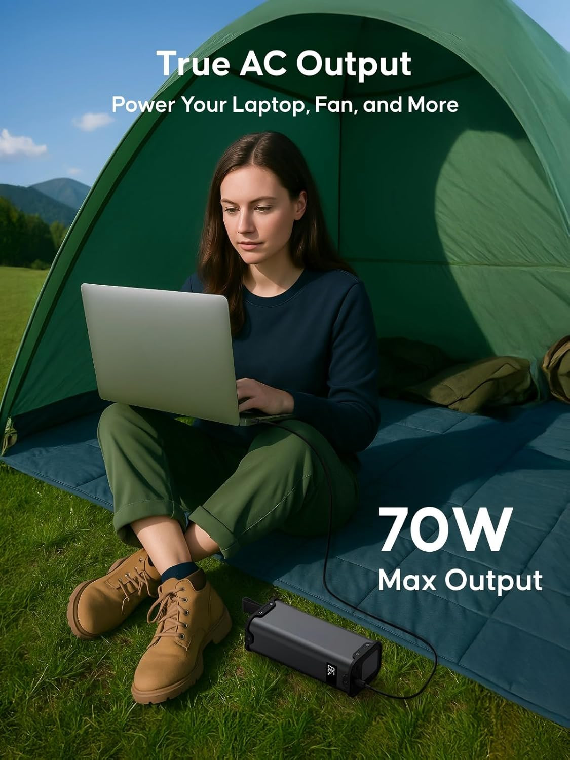 Portable Power Station 99Wh 70W(140W Peak) Laptop Charger, 1.3Lb Lightweight Sma