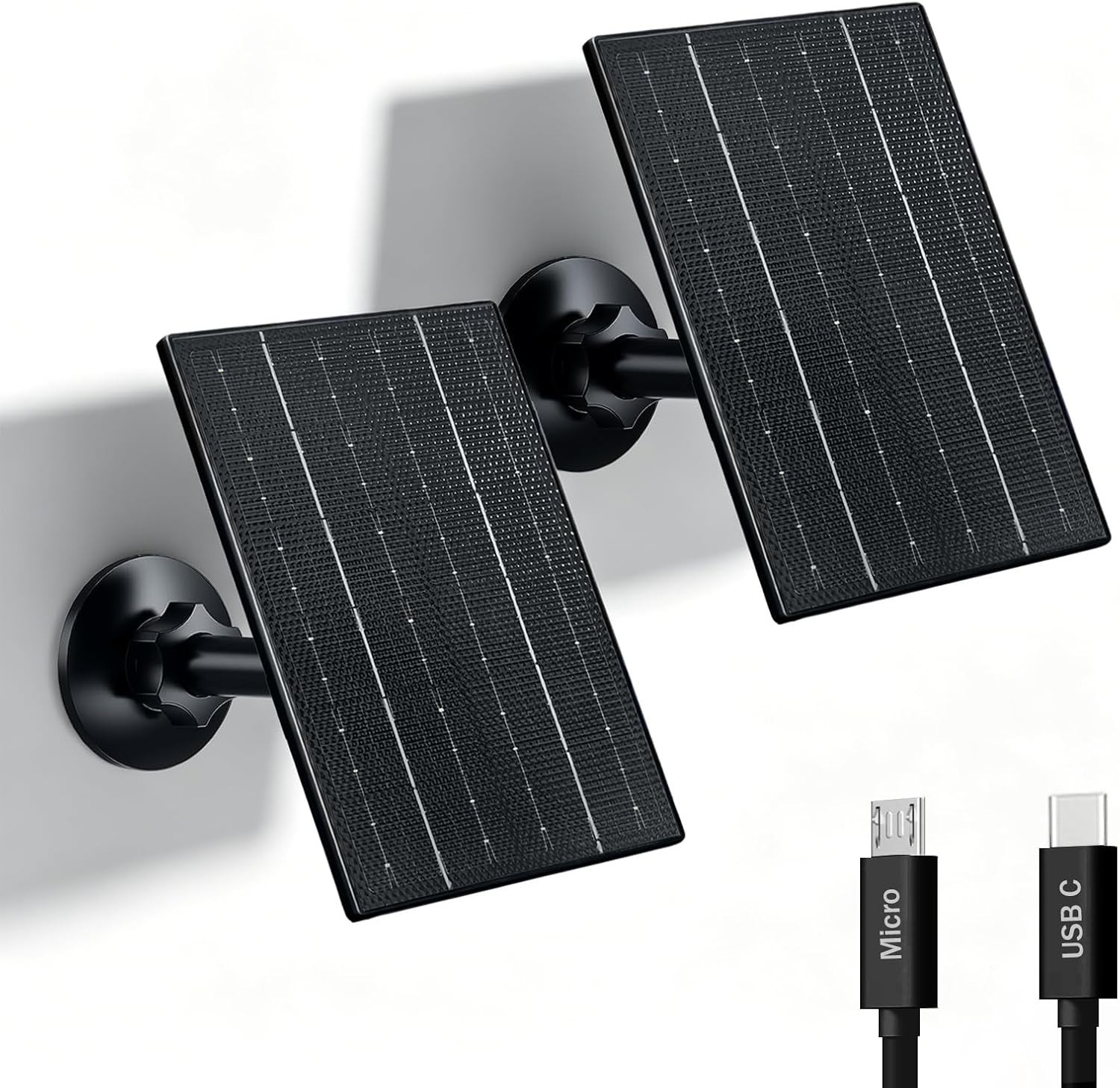 4W Camera Solar Panel, USB/Type-C Solar Charger with Rechargeable Battery Pow…