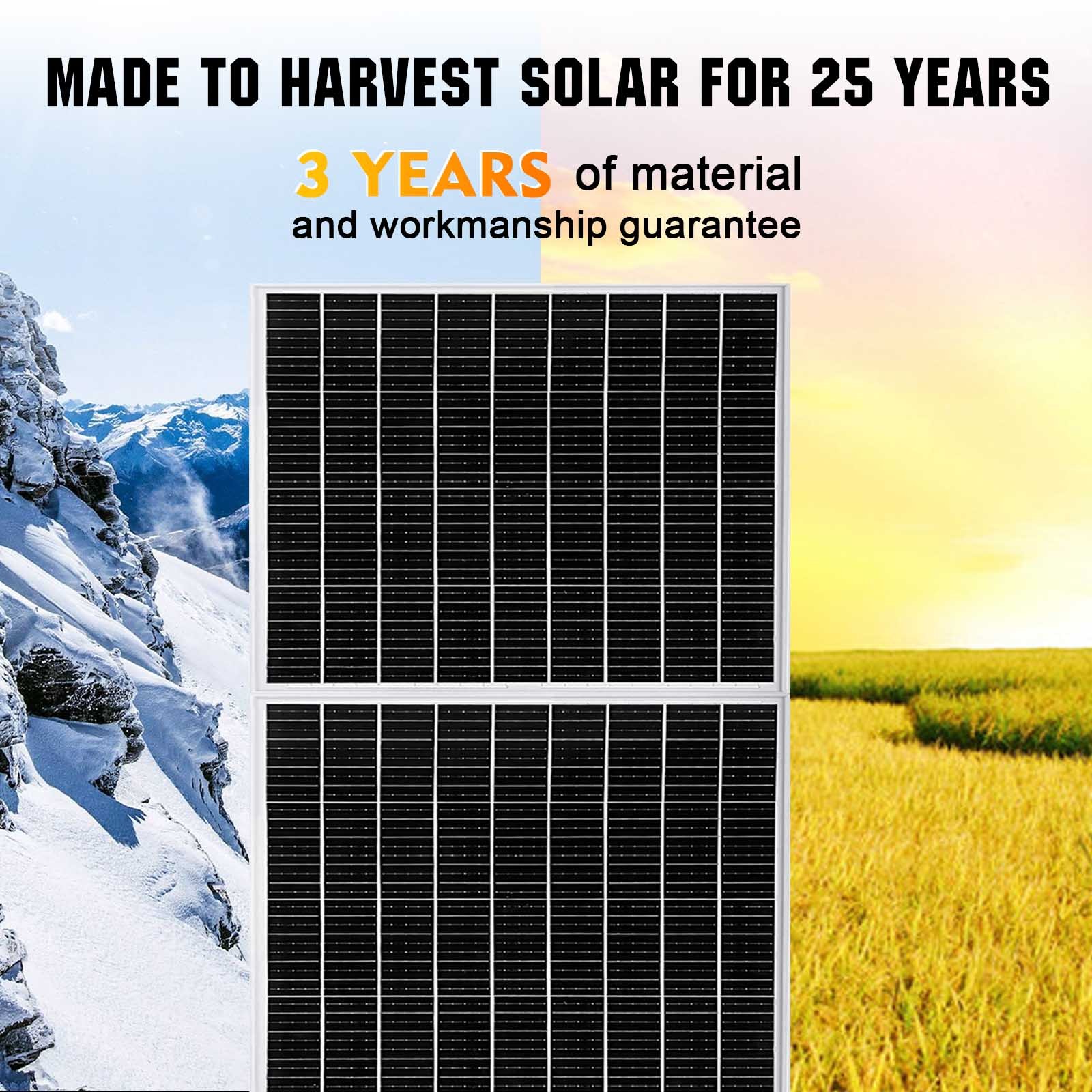 200W 400W Mono PV Solar Panel 12V Off Grid Battery Charging RV House Boat Camp