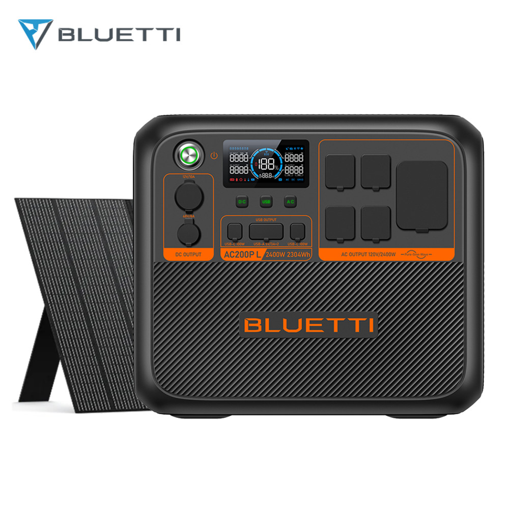 BLUETTI AC200PL 2304Wh Power Station Generator+350W Solar Panel for RV Off-Grid