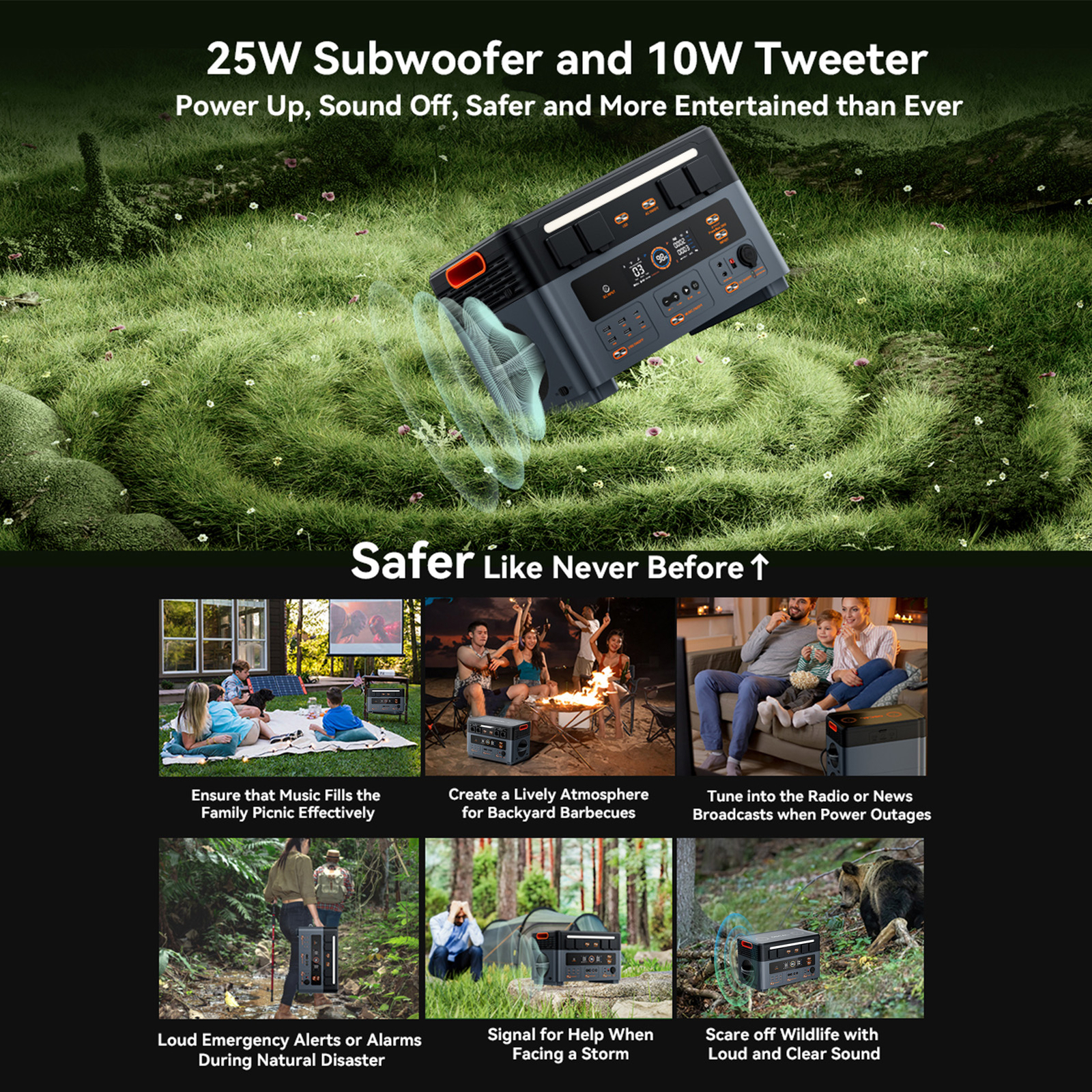 Portable Power Station 2400W 1872Wh Solar Generator Home Backup 16 Outputs Y3H0