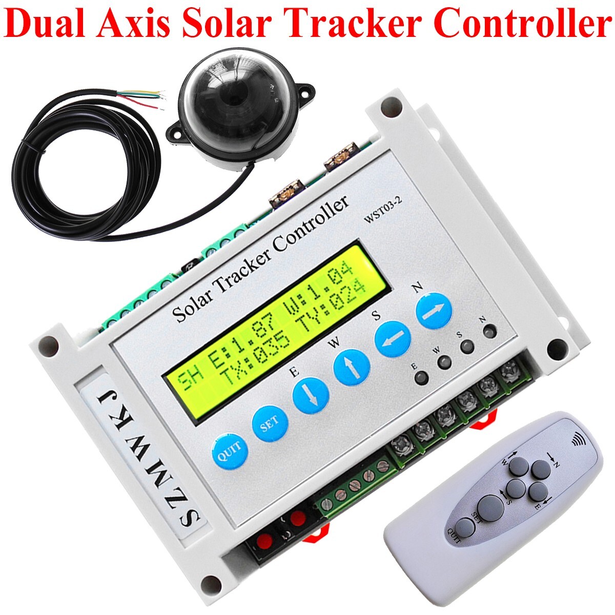 WST03-2 Dual Axis LCD Solar Panel Tracker Controller Automatic Solar Tracking CL
