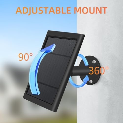 1 Pack 4W Solar Charger for Ring Spotlight & Stick Up Outdoor Cam, Black 1Pack