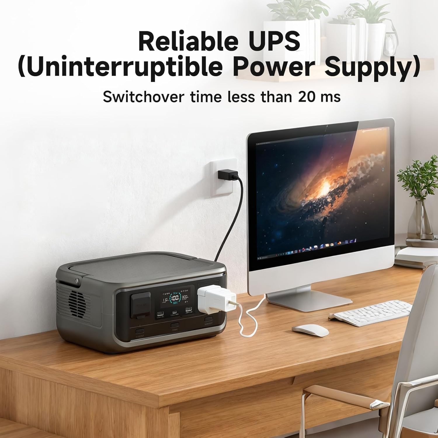 Portable Power Station LiFePO4 Battery 300W Solar Generator UPS for Camping RV