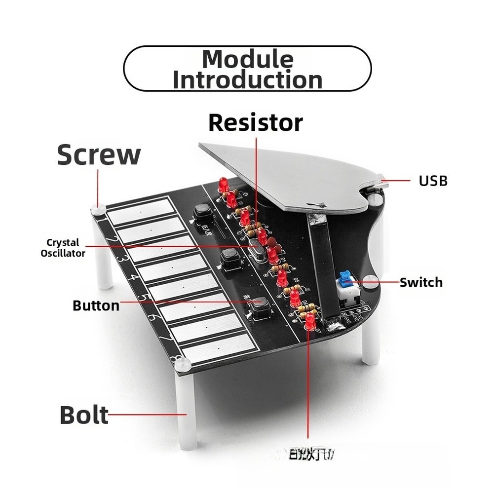 STEM Learning Kit Electronic Piano for Soldering and Circuit Board Projects