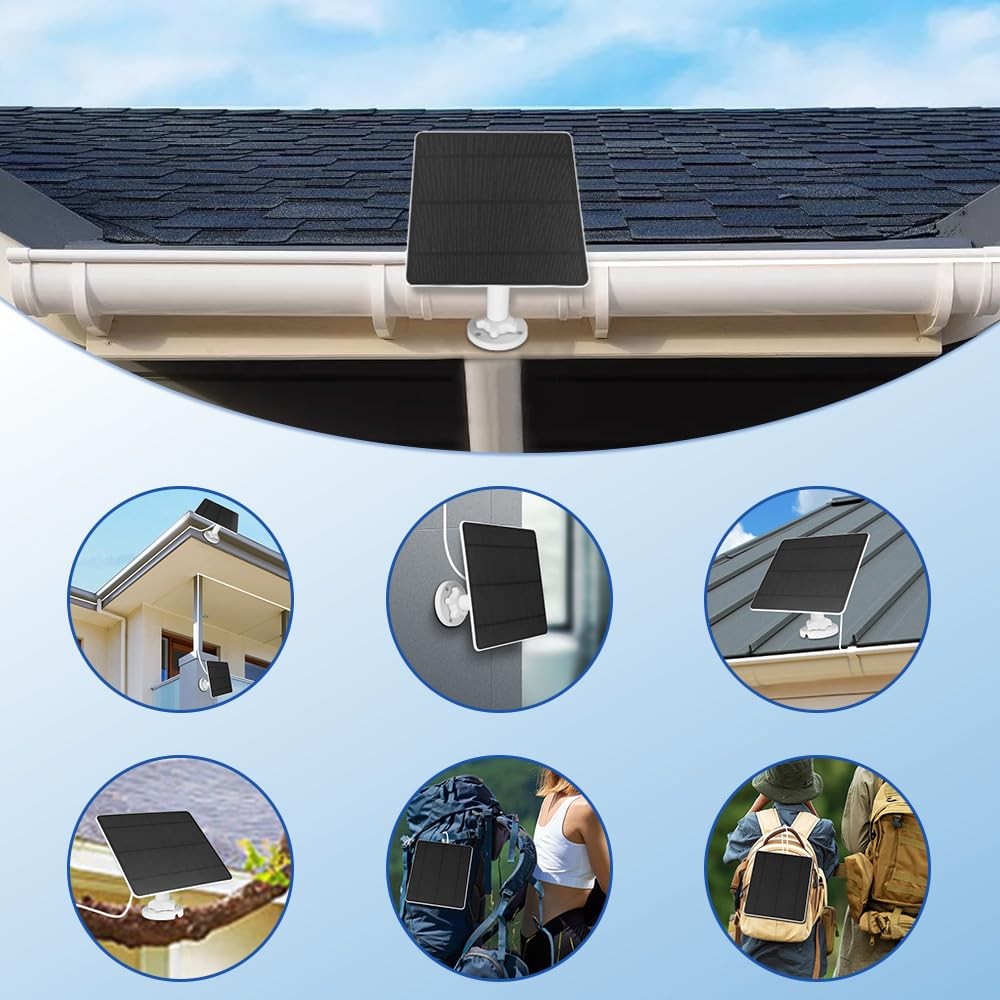 Solar Panel for Ring Camera 2 Pack, 5W Solar Panel Charger Compatible with Ri…