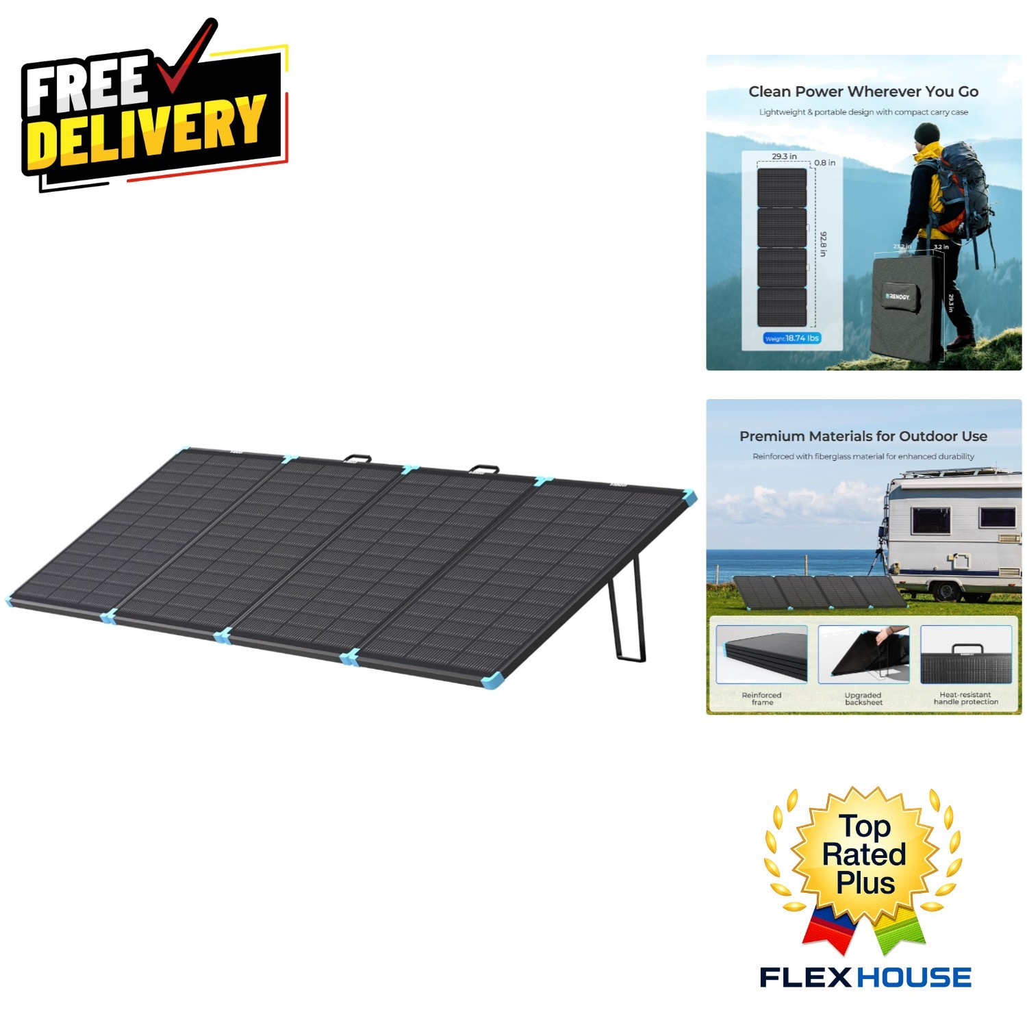 Ultra-Lightweight 300W Foldable Solar Charger – Perfect for Off-Grid Adventures