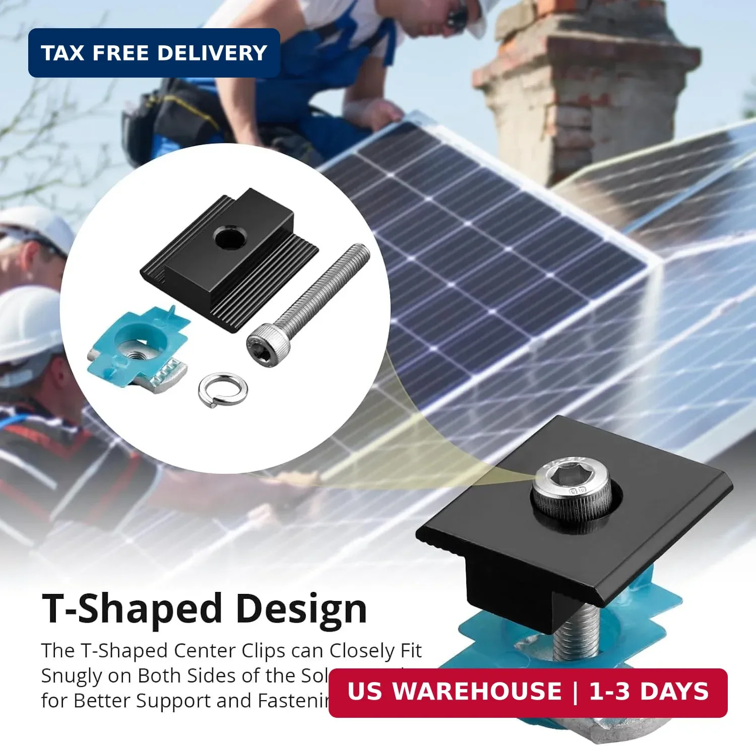 Anbte 10 PCS Solar Panel Mounting Brackets for Unistrut, Aluminium 30mm/35mm 6 x