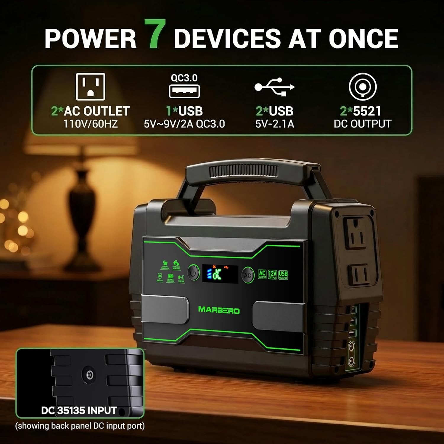 Lightweight 155Wh Solar Generator – Fast QC 3.0 USB Charging