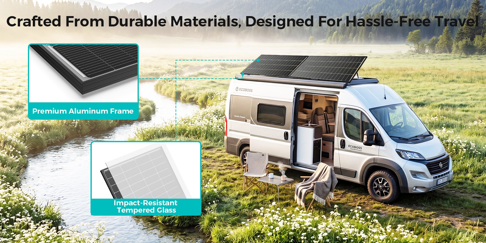 ECOBOSS 200W 400W 600W 1200W Bifacial Solar Panels N-Type 16BB Mono 25% Off-Grid