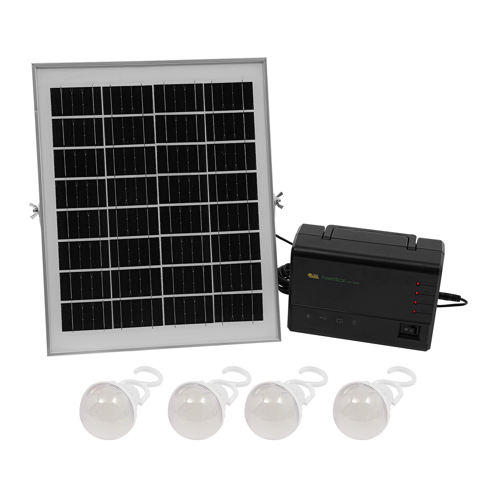 Portable Station Solar Panel Power Inverter Electric Generator Set +4 LED Light