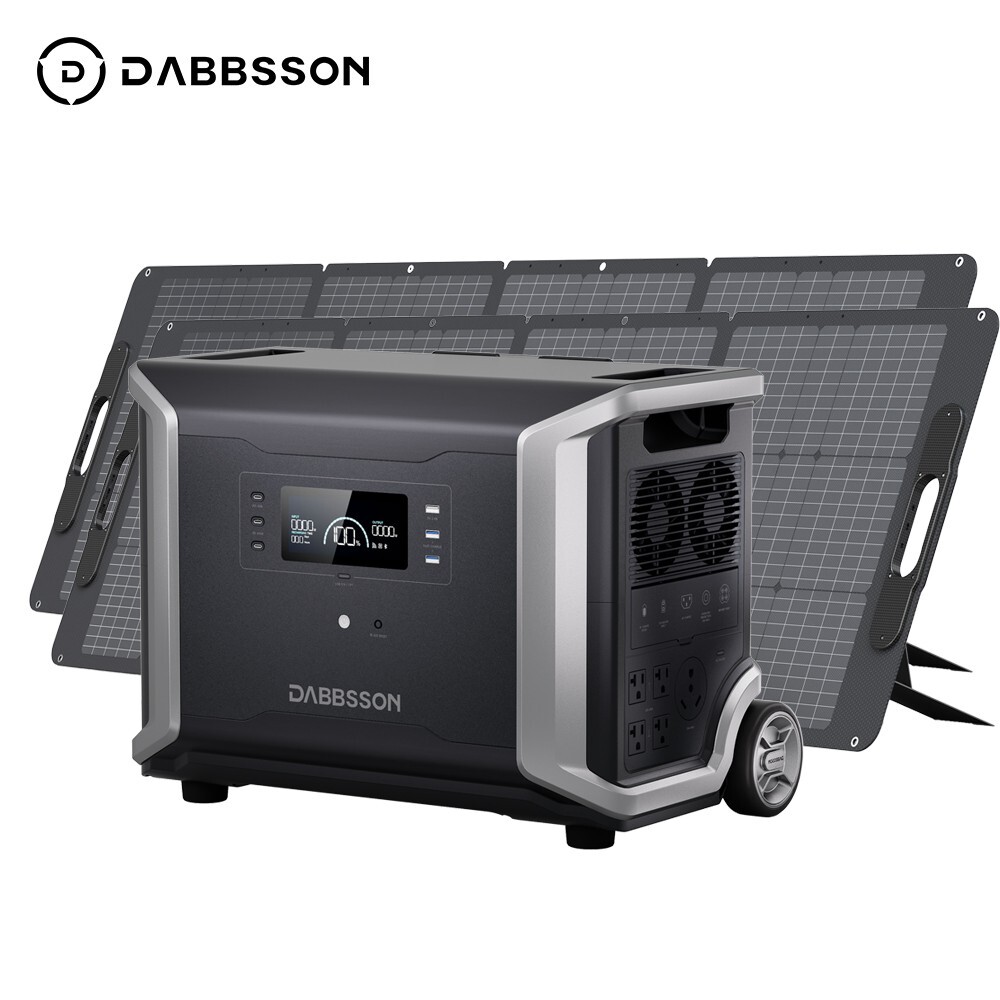 Dabbsson 3600W Portable Power Station Solar Generator LFP + 2*210W Solar Panel