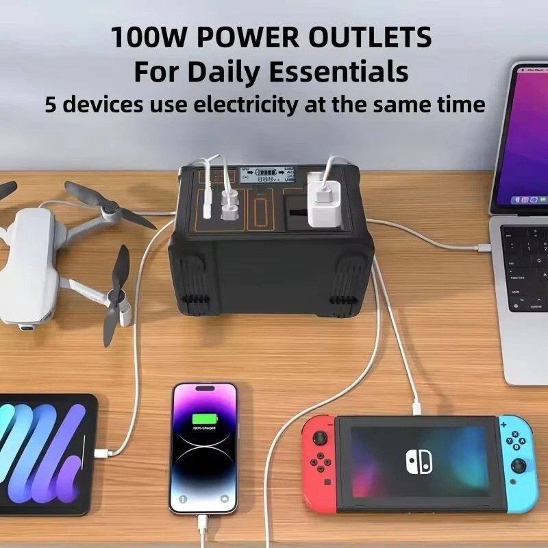 LiFeP04 Battery Portable Power Station 500W Powerstation with AC Outlets 460Wh