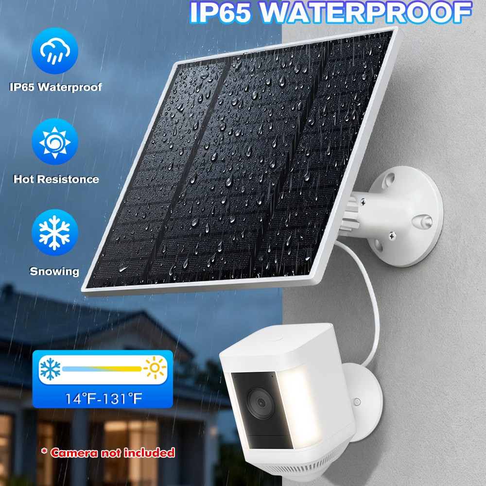 2 x Solar Panel Power USB C Battery Charger For CCTV Camera Security Cam Outdoor
