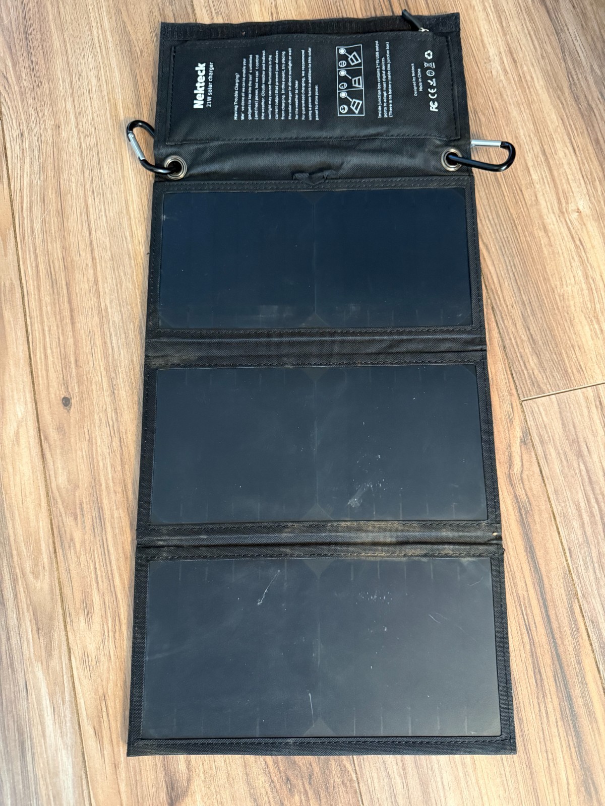 Used Nekteck 21W Solar Panel for Camping/Backpacking