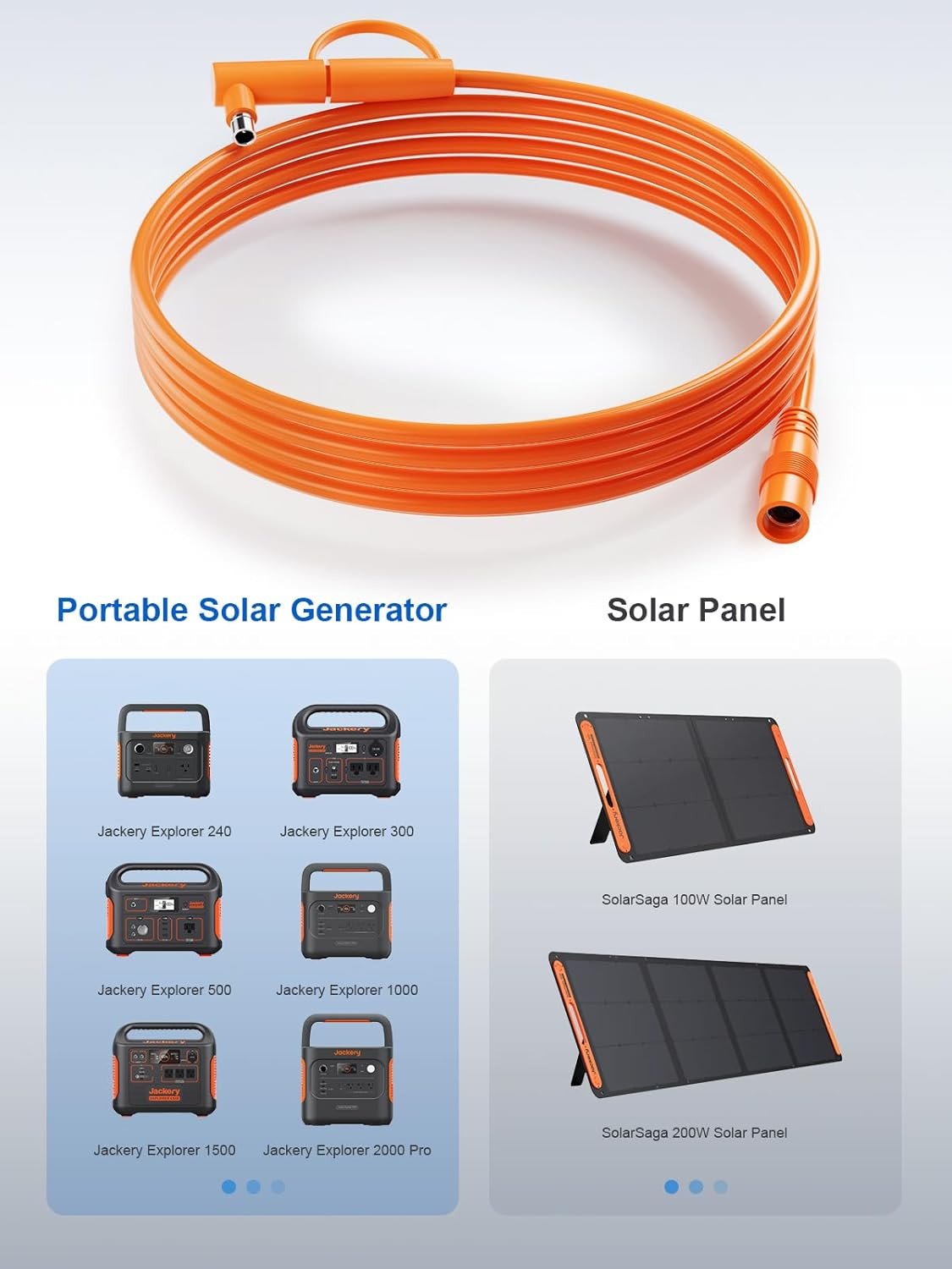 30FT Solar Extension Cable for Jackery SolarSaga 100W/200W 14AWG DC7909 to D…