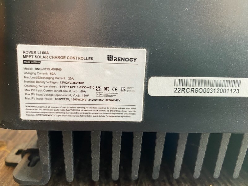 RENOGY ROVER MPPT 60amp RNG-CTRL-RVR60 12v/24v/36v/48v