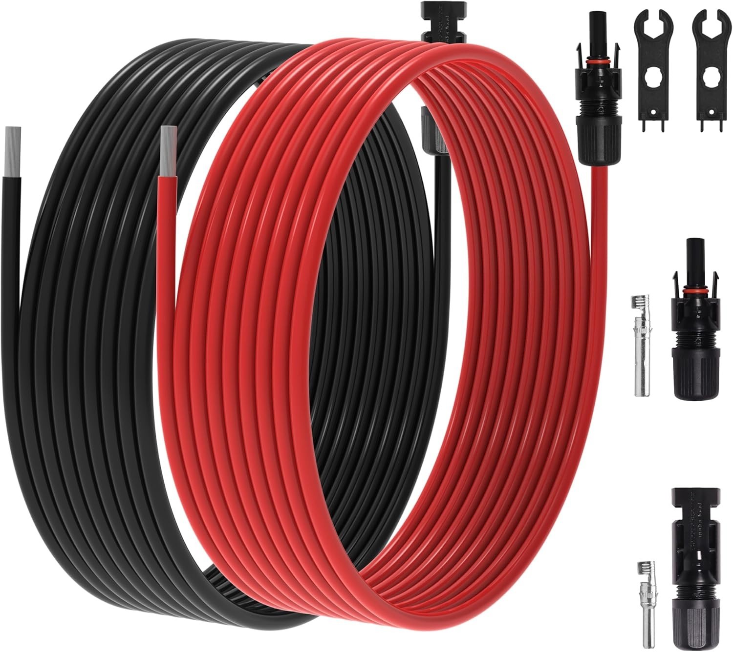 30Ft 10AWG Solar Panel Extension Cable for RV,Boat with Waterproof Connectors