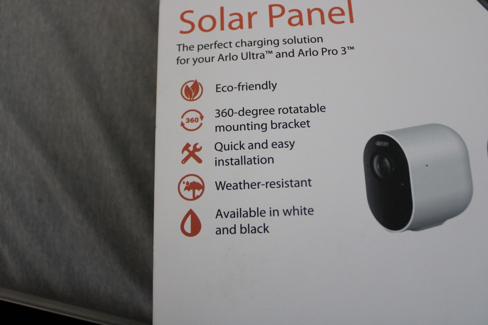 Wasserstein Solar Panel, 13ft Cable for Arlo Pro 3 and Arlo Ultra, 2-Pack, Black