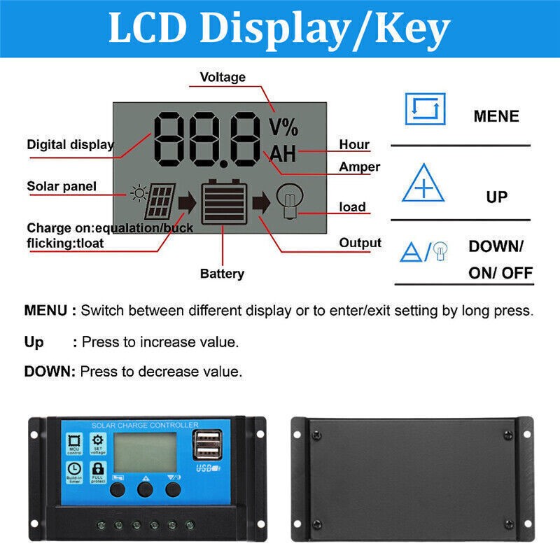 50W Solar Panel Kit 18V Battery 100A Charger Controller FIT For Car RV Caravan