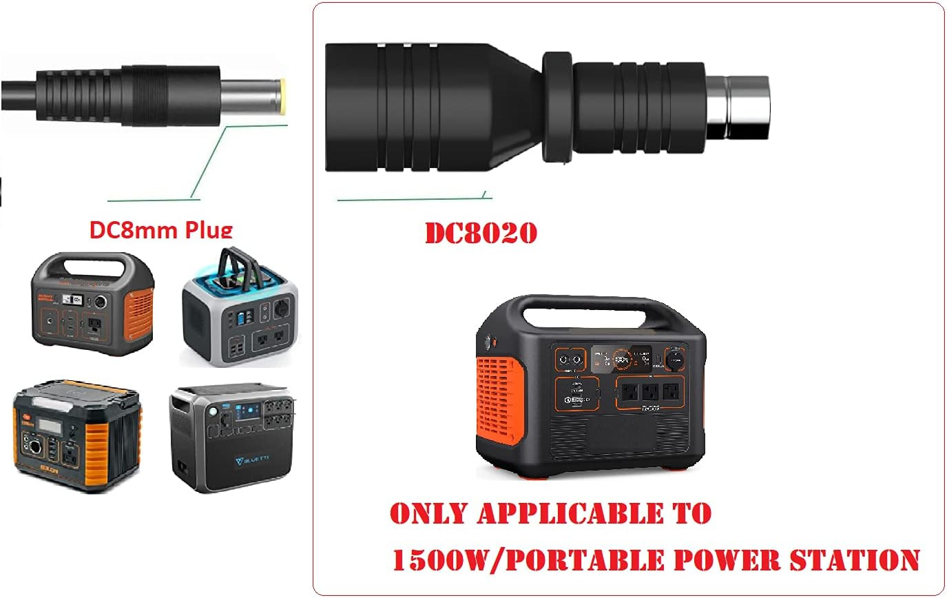 Dc8Mmconnector DC7909 to DC8020 Adapter for Solar Panel RV Portable Power Statio