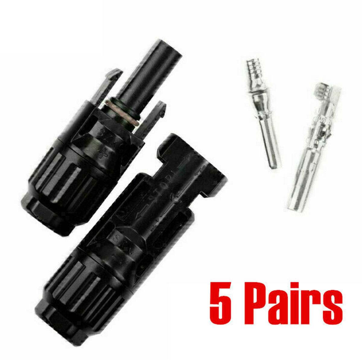 5 Pairs Connectors Cable for Solar Panels 30A Pair Male/Female Wire Connector
