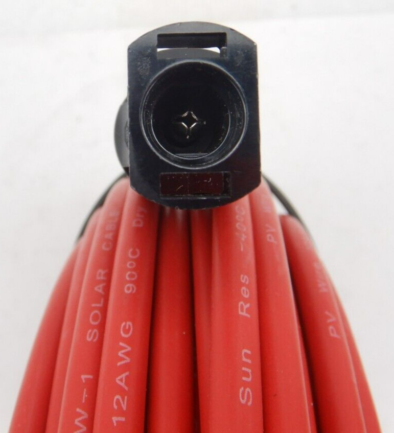 12AWG Solar Extension Cable 100ft Red Male to Female Solar Connector w/ Adapter