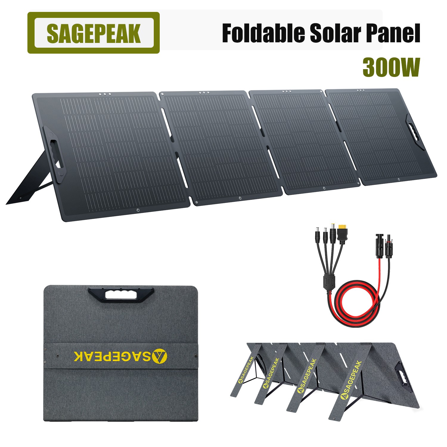 300W Portable Foldable Solar Panel for Emergency Home RV Van Off Grid Camping